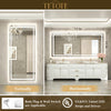 |32x72 inch LED bathroom mirror with easy installation kit, supports vertical or horizontal mounting, plug-in or hardwire.