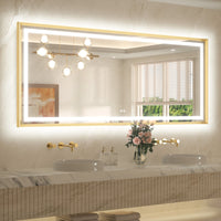 Metal Framed Front & Back LED Mirror, Anti-Fog & Dimmable Touch Controls