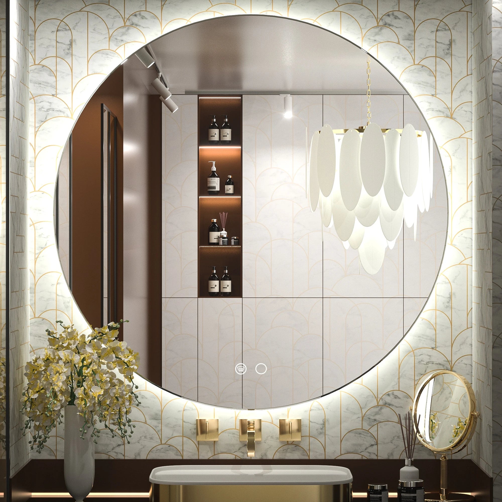 Round Backlit LED Bathroom Mirror