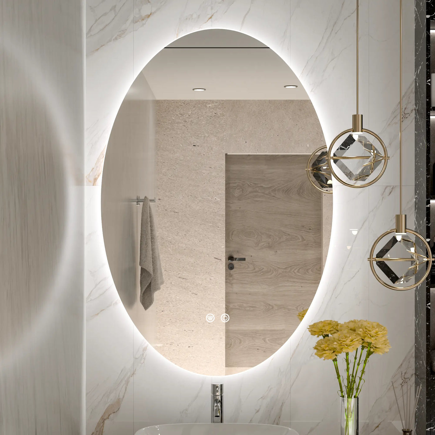 Oval Frontlit LED Bathroom Mirror
