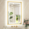 Metal Framed Front & Back LED Mirror, Anti-Fog & Dimmable Touch Controls