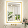 Metal Framed Front & Back LED Mirror, Anti-Fog & Dimmable Touch Controls