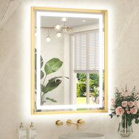 Metal Framed Front & Back LED Mirror, Anti-Fog & Dimmable Touch Controls