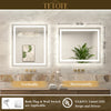 |36x30 inch LED bathroom mirror with easy installation kit, supports vertical or horizontal mounting, plug-in or hardwire.