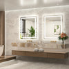 |36x30 inch LED bathroom mirror, backlit and front lit vanity light with anti-fog defogger, dimmable brightness, and 3 color temperatures.