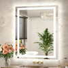 |36x30 inch LED bathroom mirror with anti-fog, dimmable backlit and front lit 3-color light for wall vanity.
