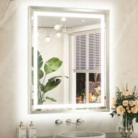 Metal Framed Front & Back LED Mirror, Anti-Fog & Dimmable Touch Controls
