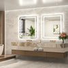 |36x32 inch LED bathroom mirror, backlit and front lit vanity light with anti-fog defogger, dimmable brightness, and 3 color temperatures.