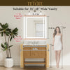 |36x32 inch LED bathroom mirror dimensions, perfect for standard bathroom setup, fits single or double sink vanities
