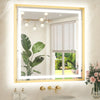 Metal Framed Front & Back LED Mirror, Anti-Fog & Dimmable Touch Controls