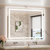 |36x42 inch LED bathroom mirror with anti-fog, dimmable backlit and front lit 3-color light for wall vanity.