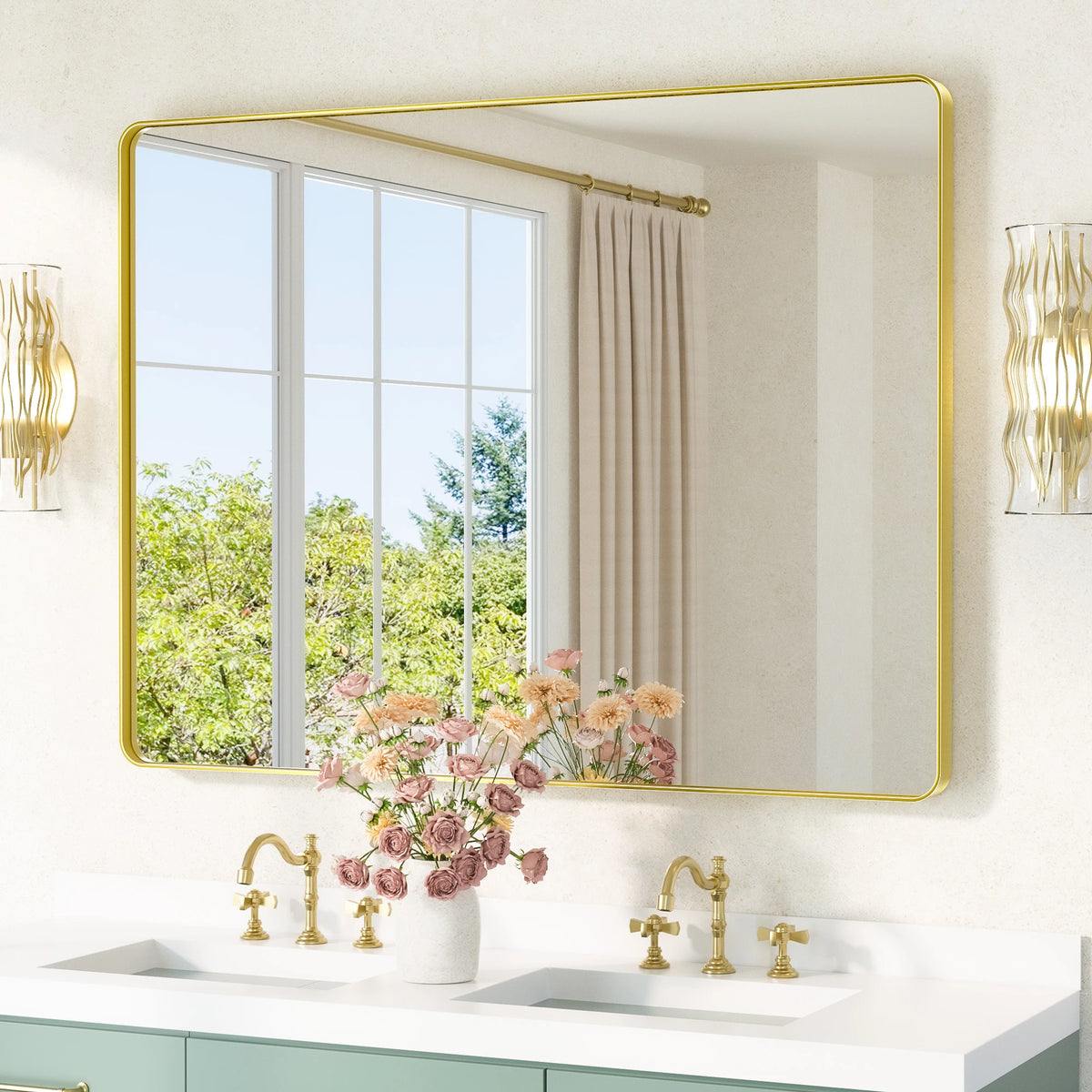 Metal Framed Bathroom Mirror