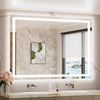 |36x48 inch LED bathroom mirror with anti-fog, dimmable backlit and front lit 3-color light for wall vanity.