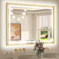 Metal Framed Front & Back LED Mirror, Anti-Fog & Dimmable Touch Controls