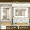 |36x55 inch LED bathroom mirror with easy installation kit, supports vertical or horizontal mounting, plug-in or hardwire.