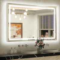 Metal Framed Front & Back LED Mirror, Anti-Fog & Dimmable Touch Controls