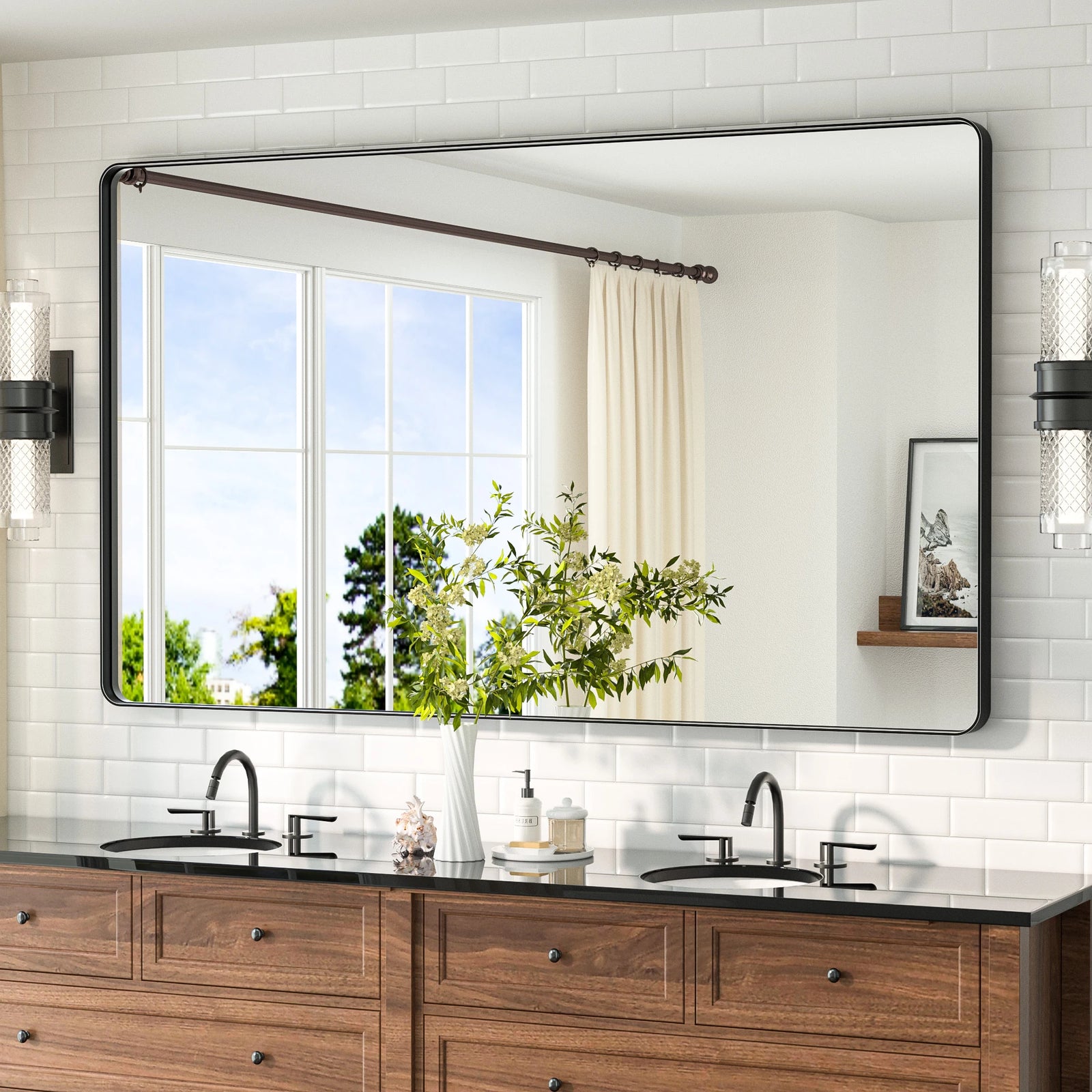 Metal Framed Bathroom Mirror