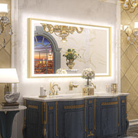 Dual-Lit Framed LED Bathroom Mirror