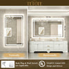 |36x60 inch LED bathroom mirror with easy installation kit, supports vertical or horizontal mounting, plug-in or hardwire.