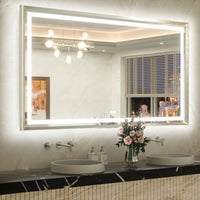 Metal Framed Front & Back LED Mirror, Anti-Fog & Dimmable Touch Controls
