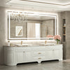 |36x72 inch LED bathroom mirror, backlit and front lit vanity light with anti-fog defogger, dimmable brightness, and 3 color temperatures.