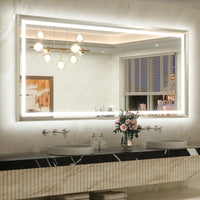 Metal Framed Front & Back LED Mirror, Anti-Fog & Dimmable Touch Controls