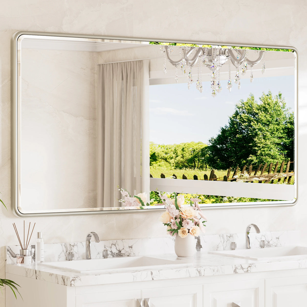 Framed Beveled  Bathroom Mirrors