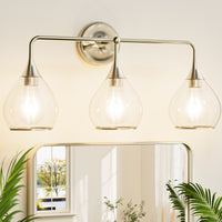 Modern Bathroom Light Fixtures Light Vanity Lights 1-4 Light Options | Black, Gold & Nickel Finish with Clear Glass Shades
