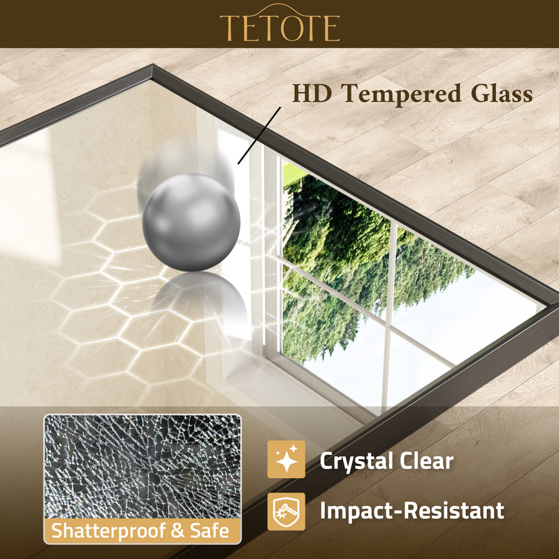 TETOTE Bathroom Mirror Modern Farmhouse Rectangle Framed Vanity Mirror for Over Sink, Entryway