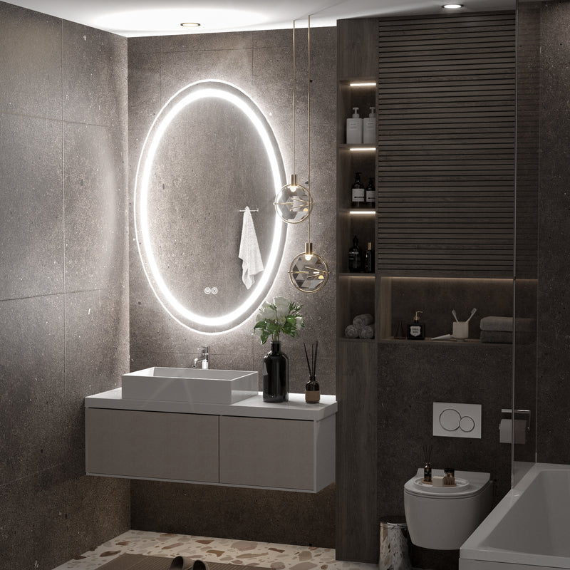 TETOTE Oval Frontlit LED Bathroom Mirror