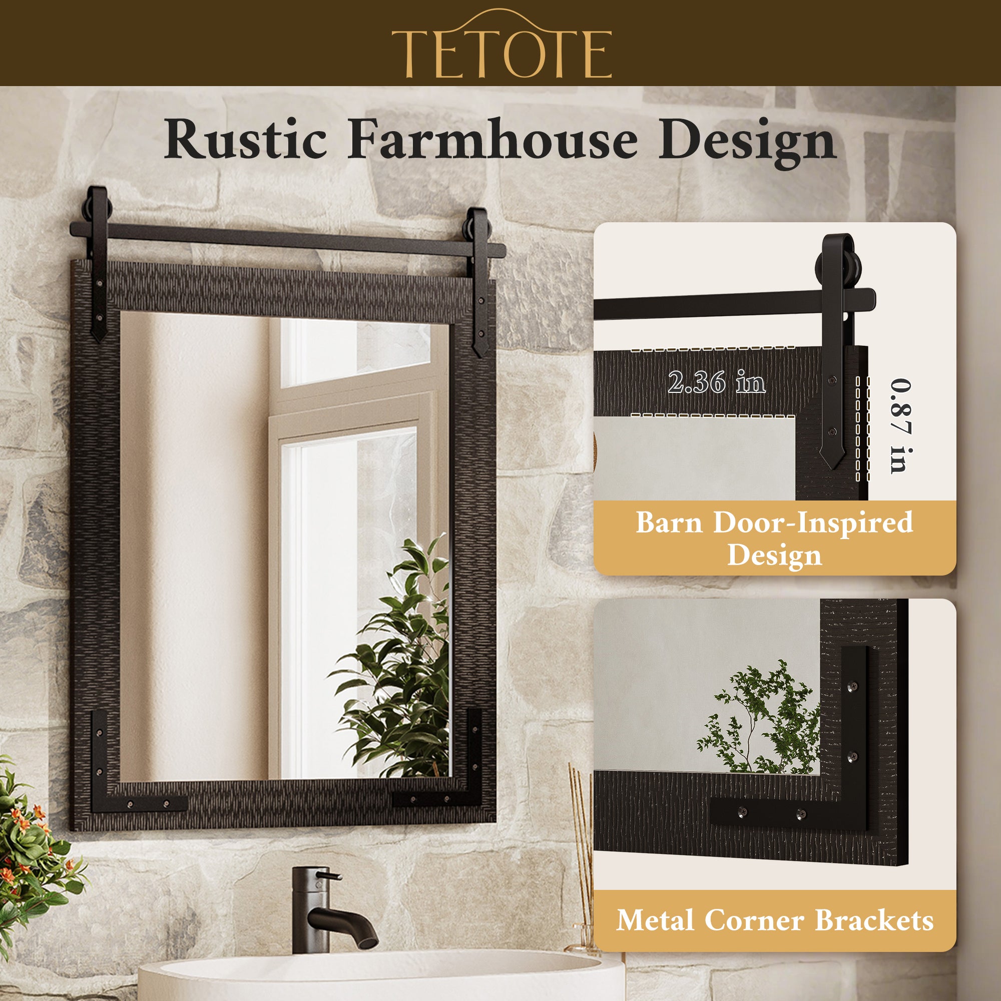 Farmhouse Barn Door Mirror
