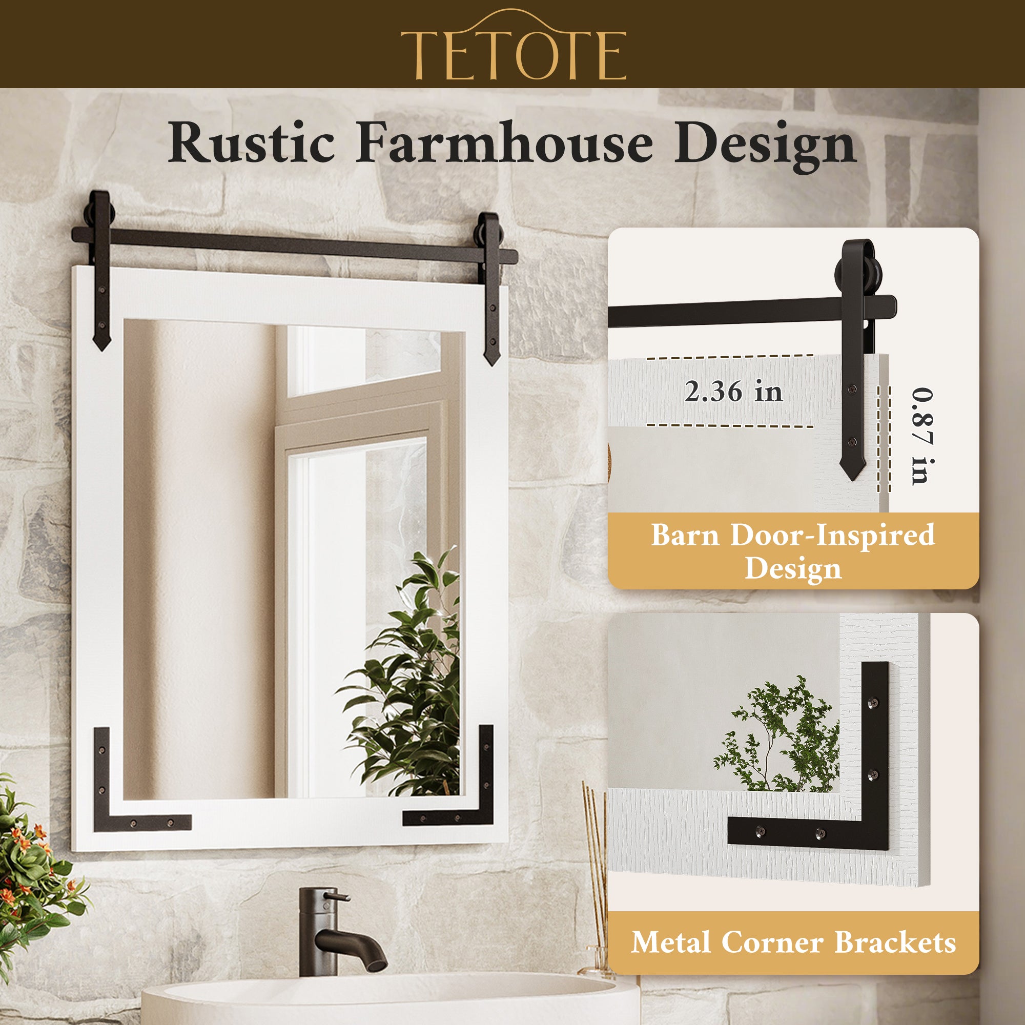 Farmhouse Barn Door Mirror
