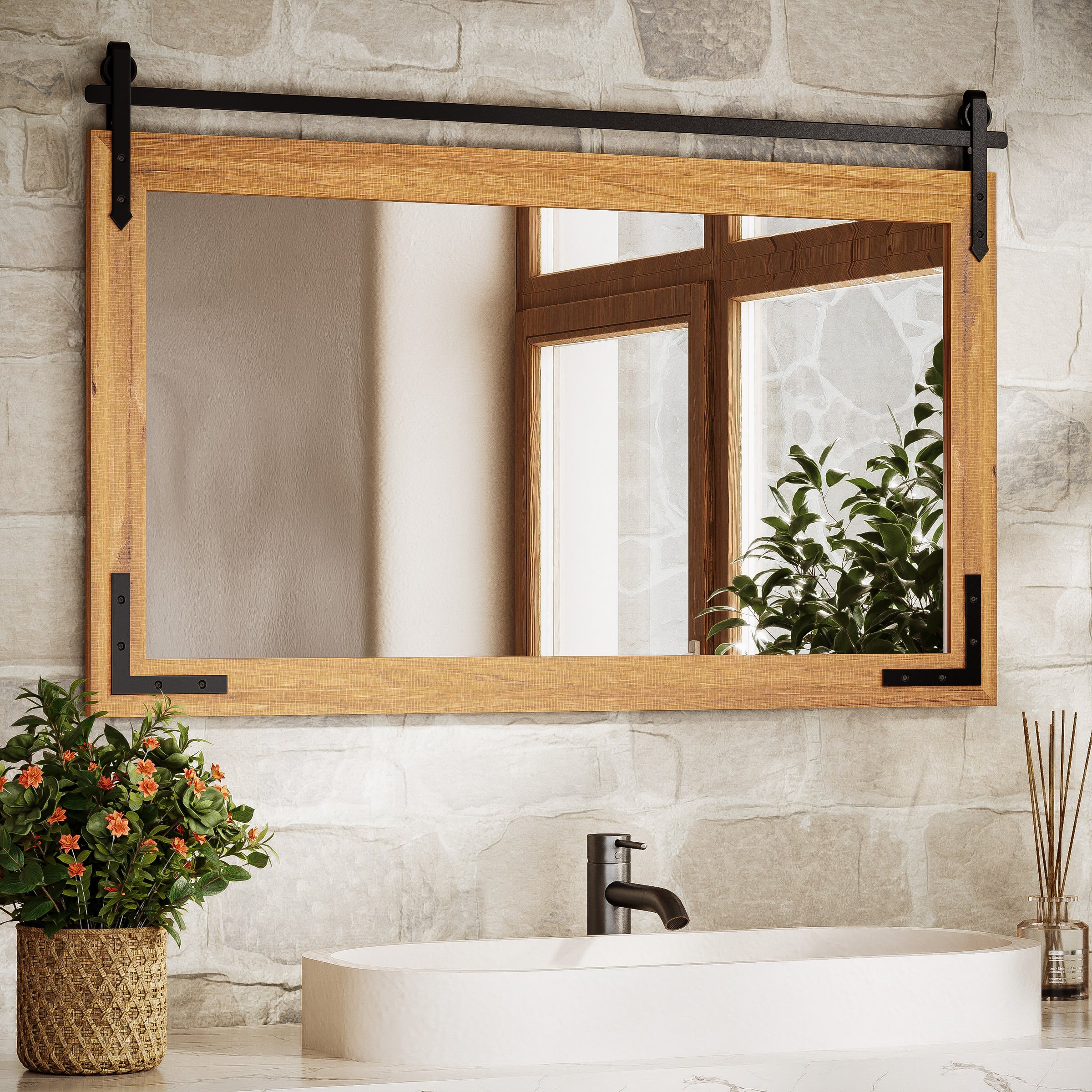 Farmhouse Barn Door Mirror