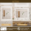 |40x48 inch LED bathroom mirror with easy installation kit, supports vertical or horizontal mounting, plug-in or hardwire.