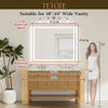 |40x48 inch LED bathroom mirror dimensions, designed for large bathrooms, double vanities, and luxury lighting coverage