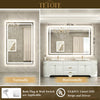 |40x60 inch LED bathroom mirror with easy installation kit, supports vertical or horizontal mounting, plug-in or hardwire.