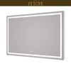 |40x60 inch LED bathroom mirror featuring shatterproof tempered glass, smart touch controls, and high-brightness anti-fog technology.