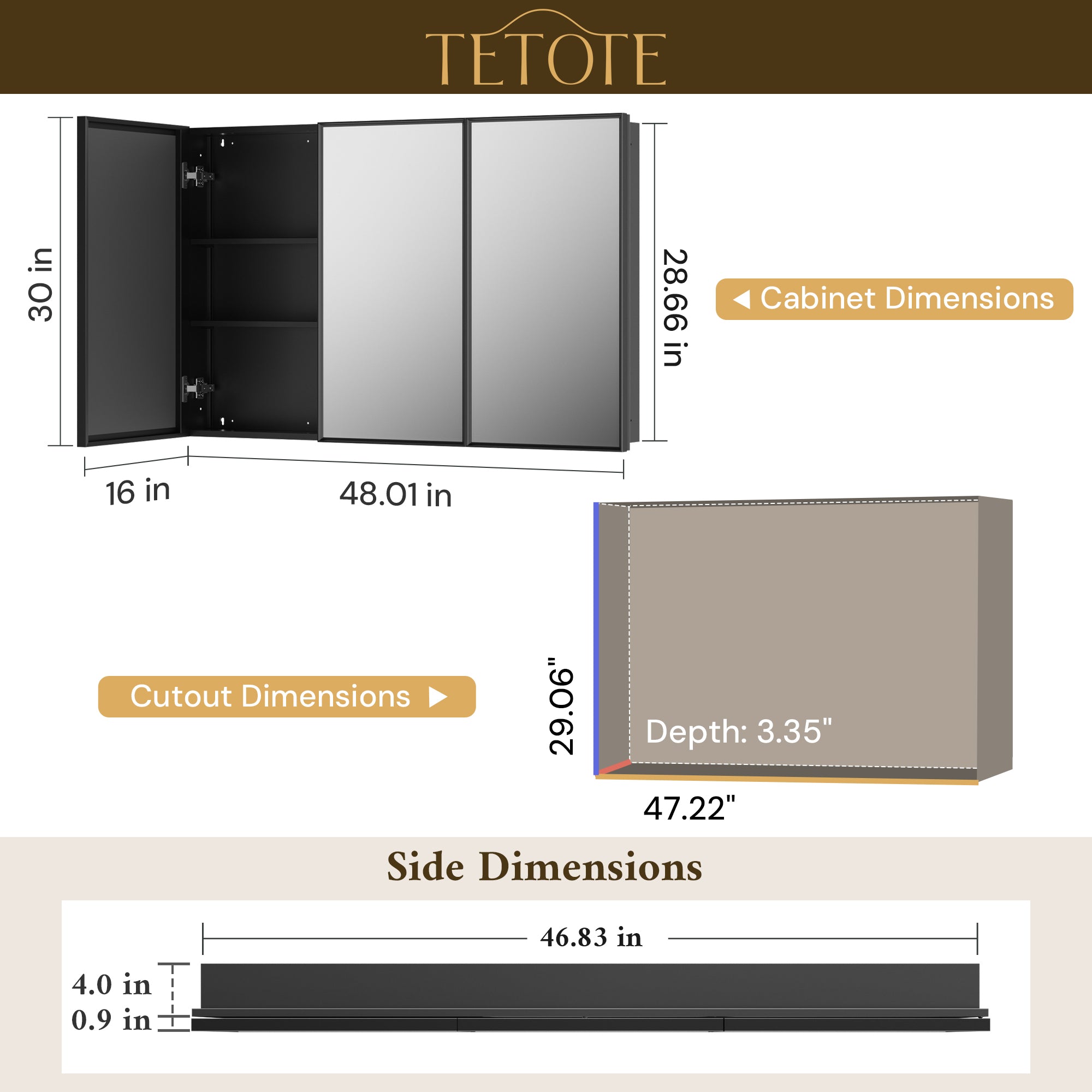 |48x30|Black