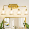 Modern Bathroom Light Fixtures Light Vanity Lights 1-4 Light Options | Black, Gold & Nickel Finish with Clear Glass Shades