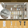 TETOTE  LED Medicine Cabinet Mirror - Recessed/Surface Mount with Tempered Glass, 3-Color Dimming, Defog, 2 Outlets & USB Ports, Adjustable Shelves