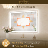 Beveled LED Bathroom Mirror Frontlit and Backlit