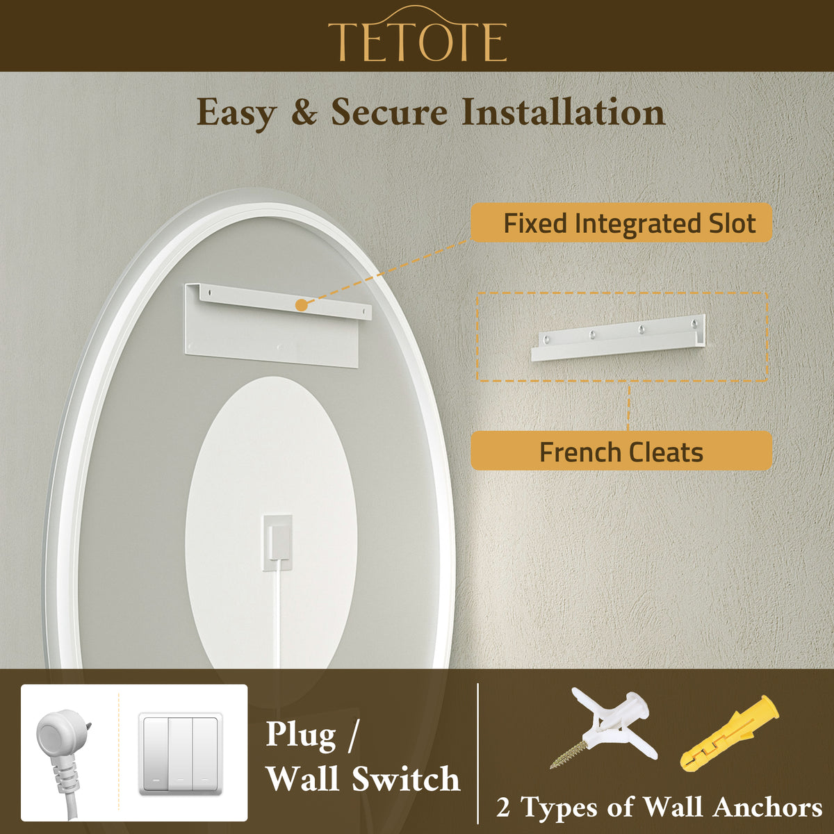 Oval Backlit LED Bathroom Mirror