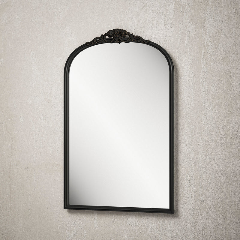 TETOTE Arched Mirror for Vanity Square Corner Bathroom Mirror