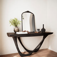 TETOTE Arched Mirror for Vanity Square Corner Bathroom Mirror