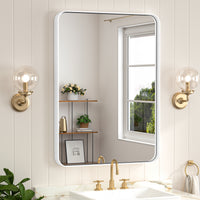 TETOTE Square Rounded Corners Bathroom Mirror Model 2