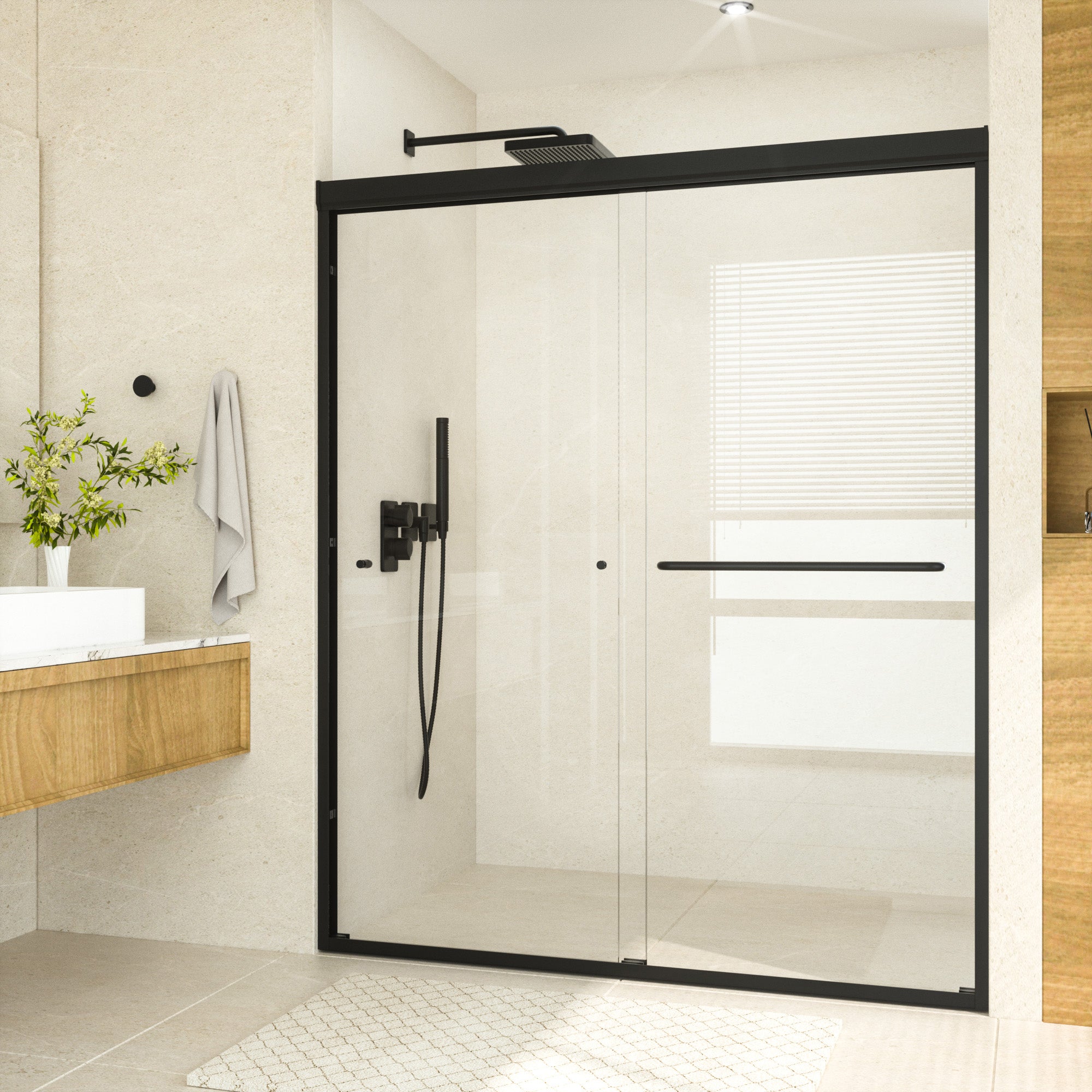 Tetote Frameless Pivot Shower Door – SGCC Tempered Glass, Reversible Mount, Nano-Coating