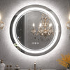 TETOTE Round 3-Color Frontlit & Backlit LED Bathroom Mirror