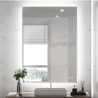 TETOTE Backlit LED Bathroom Mirror Square Square Corner