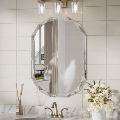 Irregular Frameless Oval Bathroom Mirror