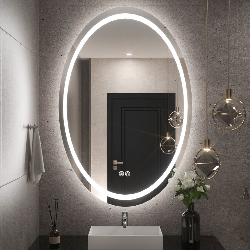 TETOTE Oval Frontlit LED Bathroom Mirror